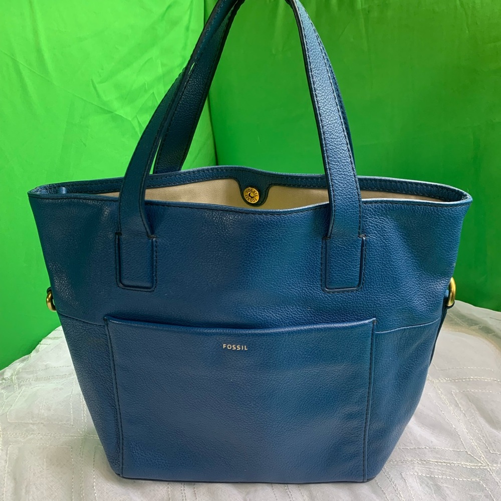 Fossil Leather Tote Bag